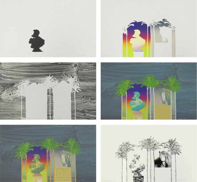 Six of 33 proofs for the print below. Lithographs (each 9 1/8 x 15 inches)